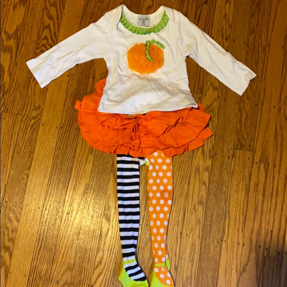 Mud Pie Pumpkin Outfit, 2t/3t